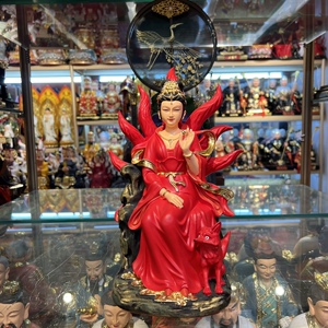 姑娘神像九尾狐九尾娘娘佛像青丘女帝君居家供奉摆件木秒点优品573