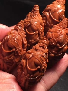 3*4.3五虎上将精品橄榄核核雕手串把玩