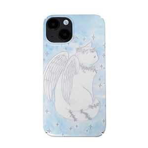 Y2K天使猫咪蓝色小众艺术简约高级感ins风适用与iPhone14苹果15promax菲林手机壳全包硬壳13mini小众12小米14