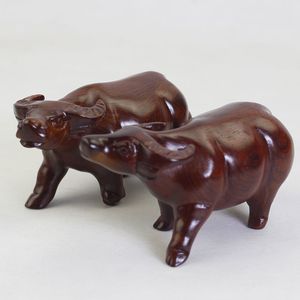 红木招财牛 缅甸花梨木生肖牛 整木牛木雕工艺品家居商务风水摆件