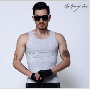 秋天男小内心修身型二股筋汗衫流行学生韩版运动背心两根筋跨栏