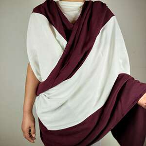 瑜伽士红白披单喇嘛僧服袈裟3米*1米略厚麻不变型不掉色