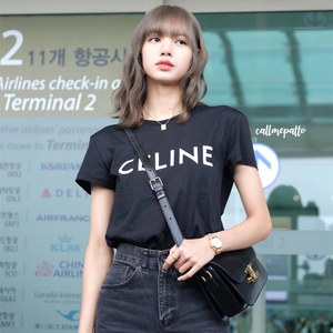 lisa同款ce家夏季新款男女纯棉圆领短袖t恤休闲百搭极简宽松上衣