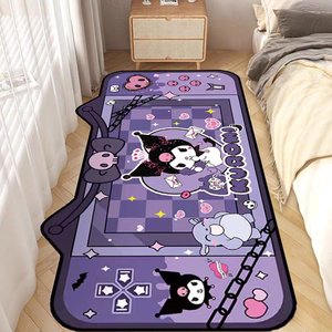 库洛米卡通可爱儿童房地毯地垫水晶绒床边毯地毯防滑可机洗三丽欧