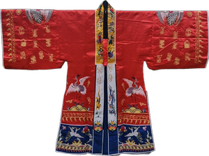 正一道教法器用品法衣 道袍 高功法袍 小袖精品刺绣五鹤衣 红色