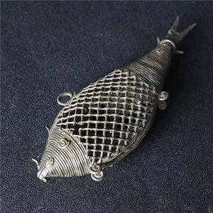 100%包老包老西藏喜马拉雅风格铜丝手工编织鱼摆件民族风手工铜件