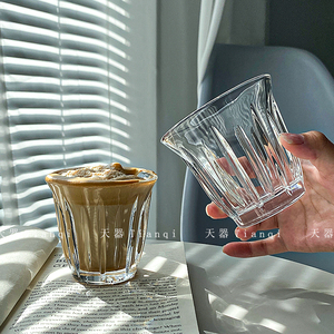 ins风冷萃咖啡玻璃杯dirty咖啡杯冷奶茶杯早餐杯意式浓缩拿铁杯