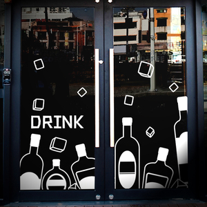 创意啤酒瓶烧烤装饰墙贴 酒吧餐厅火锅店玻璃门橱窗酒文化贴纸