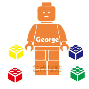 幼儿园卡通乐高装饰墙贴乐高机器人培训中心自粘贴纸乐高积木教室