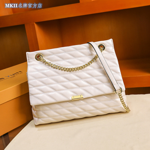法国名牌正品mkii女包轻奢质感菱格链条包真皮百搭单肩斜挎包包