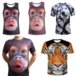 抖音同款猴子t恤男短袖3d搞怪图案体恤搞笑大猩猩半袖t恤大码衣服