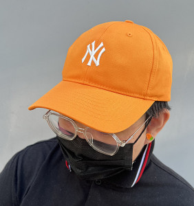 韩国mlb小标帽子夏季橙色洋基队ny半软顶ins潮休闲鸭舌帽出游男女