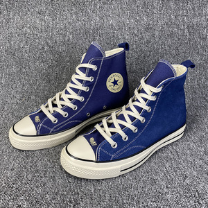 star/匡威余文乐同款蓝色翻毛拼接帆布鞋1970s联名滑板鸳鸯休闲鞋