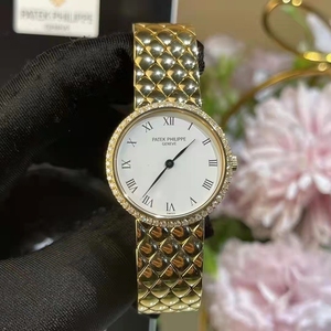 二手 百达翡丽 18k金镶钻女士石英腕表