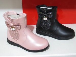 富罗迷童鞋女童短靴冬季新款6251真皮公主靴中小童儿童冬靴子平跟