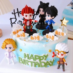 斗罗大陆蛋糕装饰摆件手办插件生日配件卡片男孩动漫