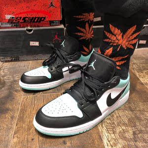 壹号shop jordan 1 low乔1 aj1薄荷绿 黑灰 伯爵 低帮 553558-117