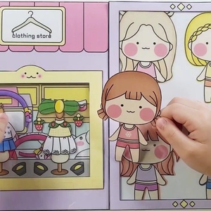 韩国纸片人换装纸娃娃服装店素材手工书豆豆本手工书豆豆本安静书