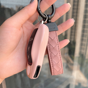 保时捷钥匙壳莫兰迪粉macan卡宴taycan911帕拉梅拉718粉红钥匙套