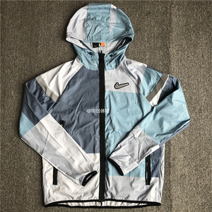耐克/nike 男子防水3m反光跑步训练速干拼接梭织连帽外套 ck0684