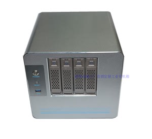 4盘位热插拔存储机箱迷你NAS机箱ITX主板高档铝壳存储服务器机箱