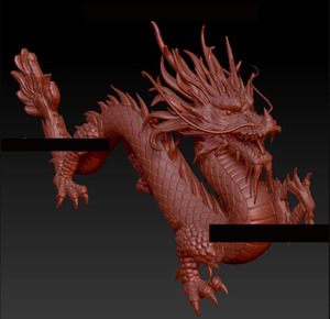 龙三维立体图圆雕图图纸3d打印stl文件中国龙摆件雕塑3d模型1630