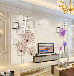 5d壁画电视背景墙壁纸3d立体8d墙纸简约现代方框影视墙布装饰客厅