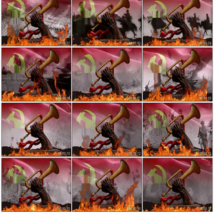 胜利号角战争炮火井冈山冲锋号长征中国英勇led背景视频素材