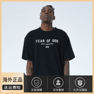 海外正品fear of god第六季日本限定fog高街宽松男女同款短袖t恤