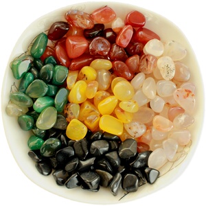 天然五色玛瑙五色石五行水晶石家居招财饰品摆件水晶消磁原石礼物