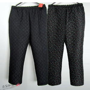 亏本清仓中老年外穿棉裤女装松紧腰秋冬薄款妈妈夹棉保暖裤女碎花