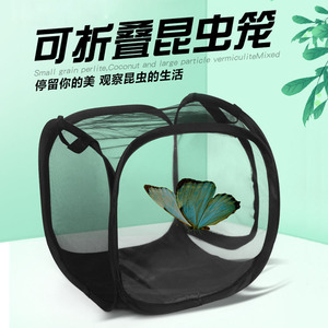 防虫网箱植物暖房网盒螳螂饲养盒养蝴蝶的昆虫饲养盒竹节虫笼子网