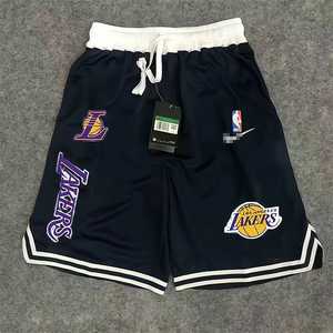 湖人队球裤男宽松休闲透气跑步运动夏季美式篮球训练短裤速干投篮