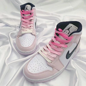 适配个性可爱情人节玫瑰粉紫罗兰粉色渐变粉色aj1空军一号女鞋带