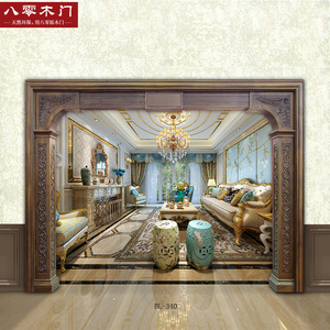 垭口门套造型 欧式 实木门套 客厅阳台烤漆原木垭口装饰定制