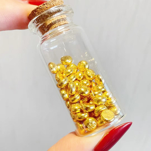 黄金豆豆足金9999投资纯金豆子金疙瘩1g小金料玻璃瓶攒金豆小金库