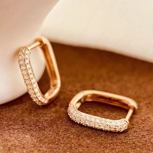 000人付款淘宝工厂新款更新 纯18k玫瑰金显大女款耳包耳饰铎德量力