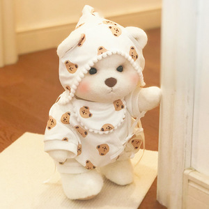 莉娜熊衣服着替30CM毛绒玩具玩偶公仔娃衣中号莉娜熊跟麻麻去散步