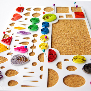 衍纸校正造型器多样式折纸小学生益智软木板定位板定型板圆孔尺