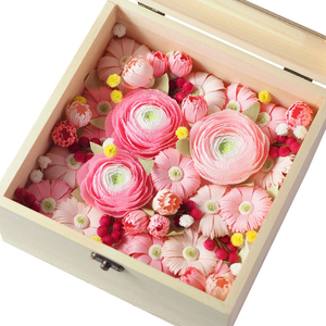 粉色倾心永生花盒衍纸画手工创意礼物diy衍纸手工衍纸材料包衍纸