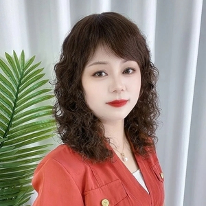 假发套女中长卷发大波浪头套中老年妈妈真发发套羊毛卷中长发自然