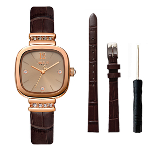 julius聚利时ja863原装表带10mm棕色女士手表带 咖啡色原装皮带