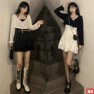 秋季辣妹风穿搭学生裙子三人闺蜜装两件套装姐妹甜辣连衣裙纯欲风