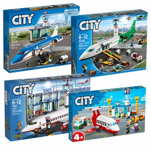 中心机场飞机场客机航空城市系列新品拼装积木小颗粒模型儿童玩具