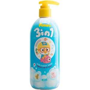 韩国新款pororo宝露露小企鹅3in1儿童三合一洗发护发沐浴