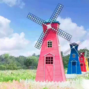 荷兰大风车室内外美陈幼儿园道具摆件大型网红景观打卡厂家定制
