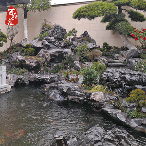 太湖石驳岸石天然原石园林造景石鱼池庭院假山景观石禅意假山制作