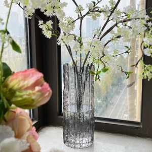 雪柳花瓶玻璃透明雪柳干枝干支雪柳专用瓶高款插花长枝插雪柳容器