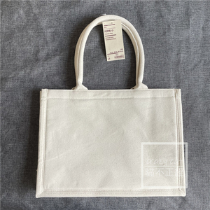 muji无印良品 帆布托特包 白色手提包单肩包购物袋