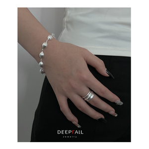 DEEPFALL ‘海的女儿’S925纯银韩版小众设计感贝壳手链简约ins风